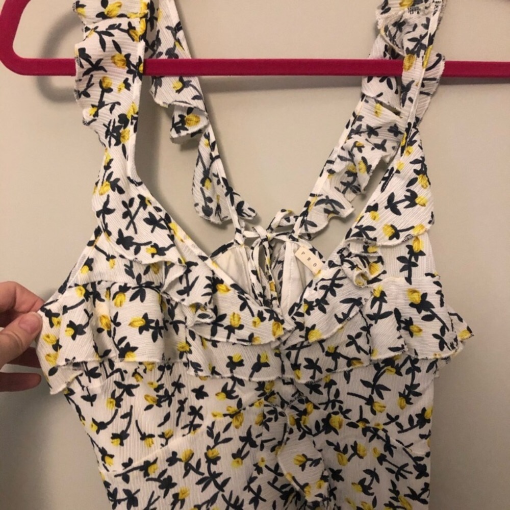 Yellow Roses Ruffle Sun Dress - Picture 2 of 3